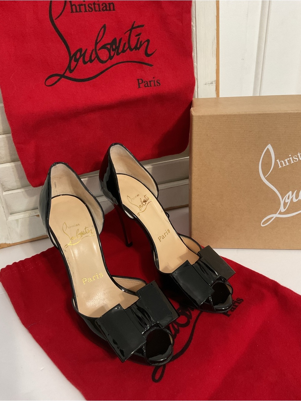 Christian Louboutin Black Jolie Noeud Stilettos